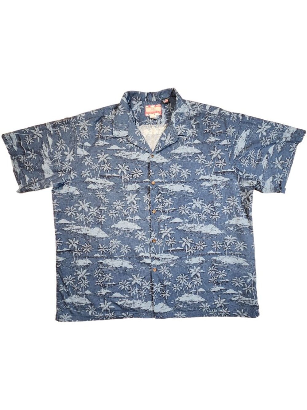 Vintage RJC Hawaiian Shirt 4X Island Print Button-Up Short Sleeve Made In USA